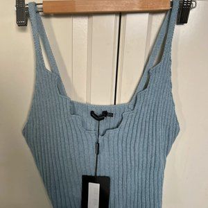 Blue knit crop top - pretty little thing